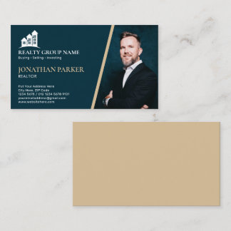 Real Estate Agent With Photo, One Sided Business Card