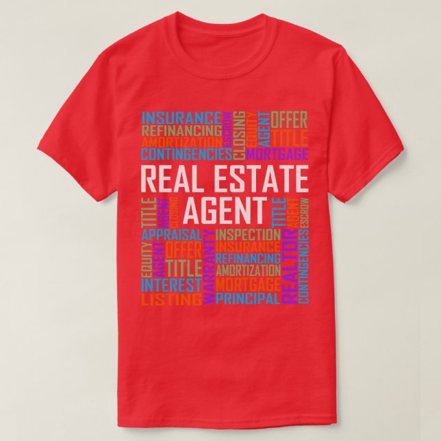 Real Estate Agent Words T-Shirt (Design Front)
