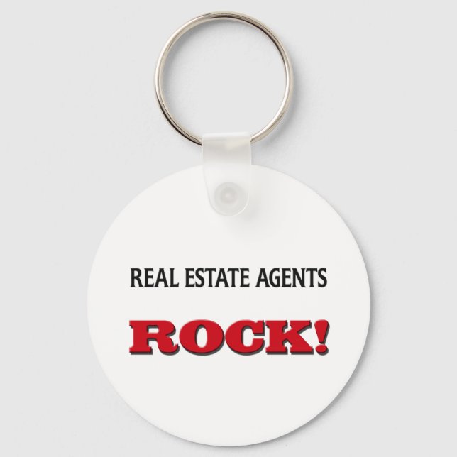 Real Estate Agents Rock Key Ring (Front)