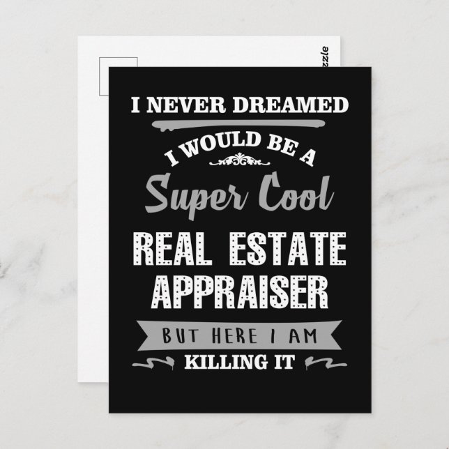 Real Estate Appraiser Killing It Funny Postcard (Front/Back)