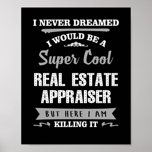 Real Estate Appraiser Killing It Funny Poster (Front)