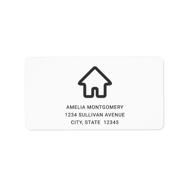 Real Estate Architecture House Icon Address Label (Front)