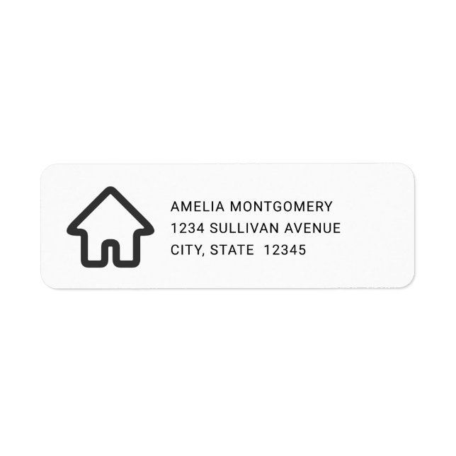 Real Estate Architecture House Icon Address Return Address Label (Front)