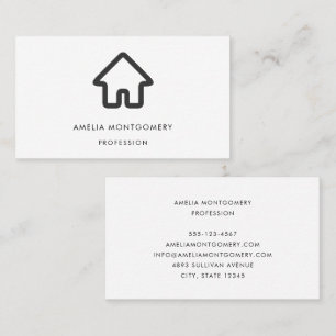Real Estate Architecture House Icon Business Card