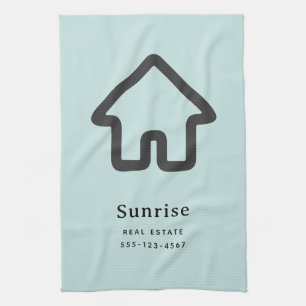 Real Estate Architecture House Icon Business Tea Towel