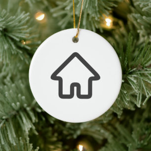 Real Estate Architecture House Icon Ceramic Ornament