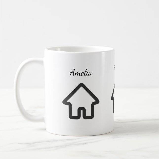 Real Estate Architecture House Icon Coffee Mug (Left)