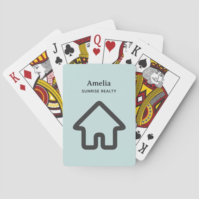 Real Estate Architecture House Icon Playing Cards (Back)
