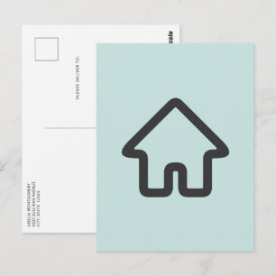 Real Estate Architecture House Icon Postcard