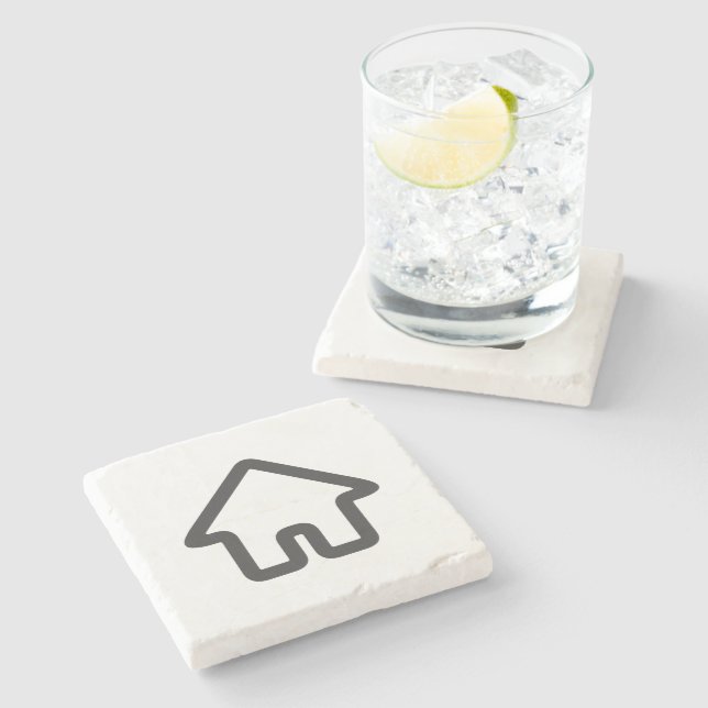 Real Estate Architecture House Icon Stone Coaster (Side)