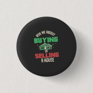 Real Estate - Ask Me 3 Cm Round Badge