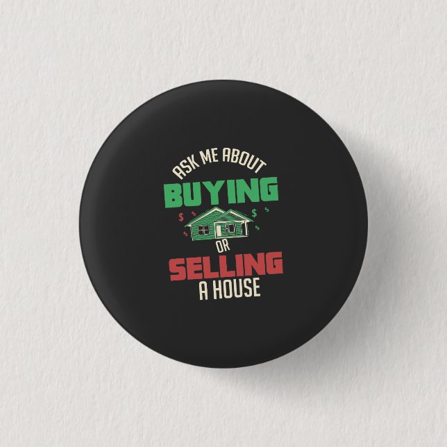 Real Estate - Ask Me 3 Cm Round Badge (Front)