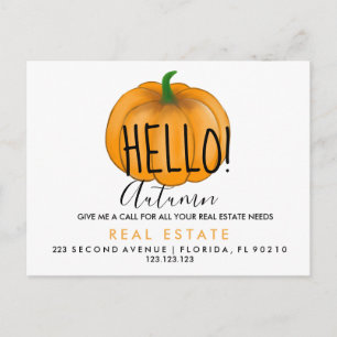 real estate Autumn referrals Announcement Postcard