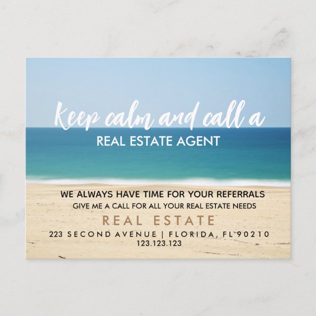 real estate beach Announcement Postcard (Front)