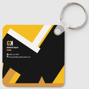 Real Estate Black & Gold Realtor Employee Design Key Ring