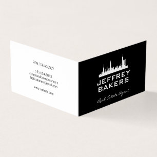 Real Estate Black White   City   Business Card