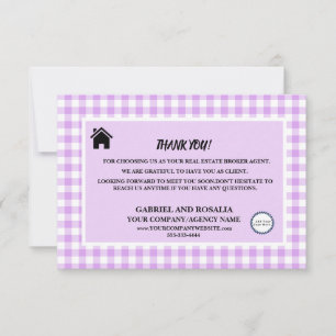 Real Estate Broker Agent Business Buffalo Checks T Thank You Card