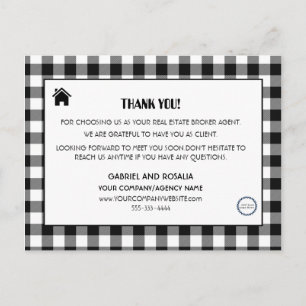 Real Estate Broker Agent Business Logo Thank You P Postcard