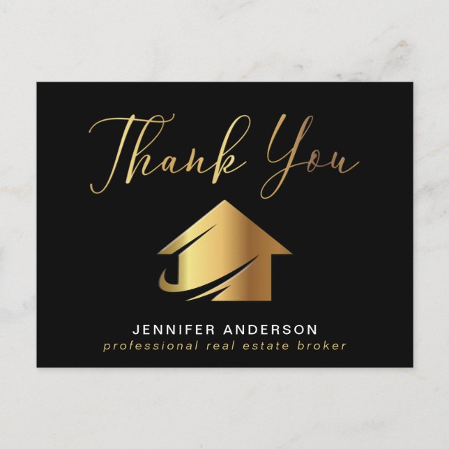 Real Estate Broker Agent Thank You Postcard (Front)