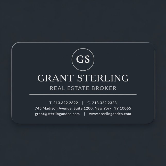 Real Estate Broker Black Professional Business Card (Creator Uploaded)