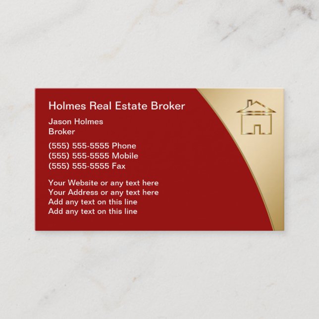 Real Estate Broker Business Cards (Front)