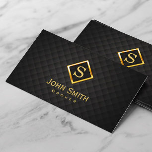 Real Estate Broker Gold Monogram Business Card