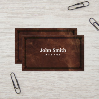 Real Estate Broker Leather Professional Business Card