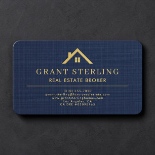 Real Estate Broker Linen Business Card