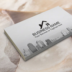 Real Estate Broker Modern City Skyline Business Card