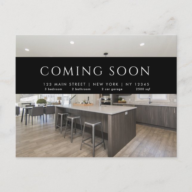 Real Estate Broker Modern Postcard - COMING SOON (Front)