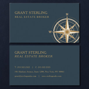 Real Estate Broker Nautical Compass Professional Business Card