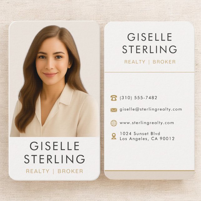 Real Estate Broker Neutral Beige Business Card (Creator Uploaded)