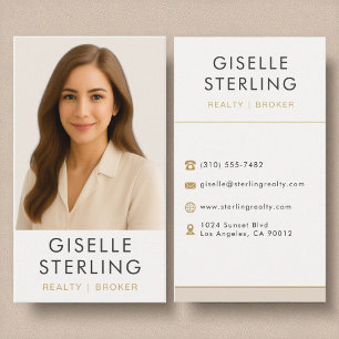 Real Estate Broker Neutral Elegant Business Card