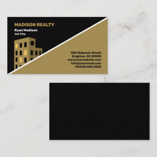  Real Estate Broker Professional Black   Gold      Business Card