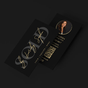 Real Estate Broker Realtor Bold Branding Photo QR Business Card