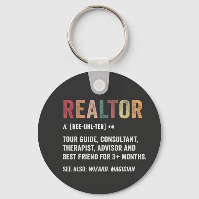 Real Estate Broker Realtor Funny Quote Keychain (Front)