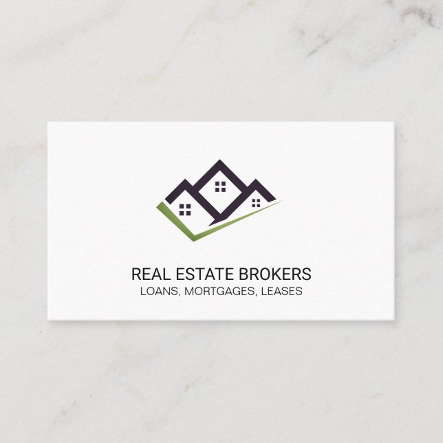 Real Estate Brokers | Property Business Card (Front)