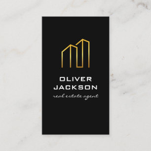 Real Estate Building Gold Logo Business Card