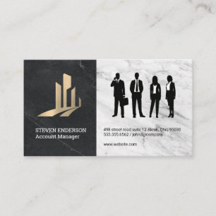 Real Estate Building Logo   Business People Business Card