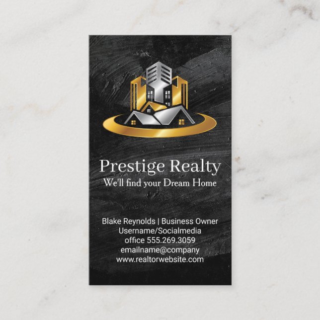 Real Estate Buildings | Commercial Residential Business Card (Front)