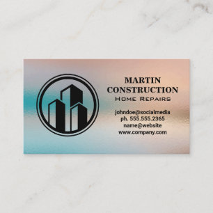 Real Estate Buildings   General Contractor Business Card