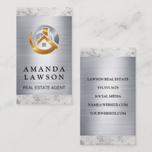 Real Estate Buildings   Marble Metal Appointment Card