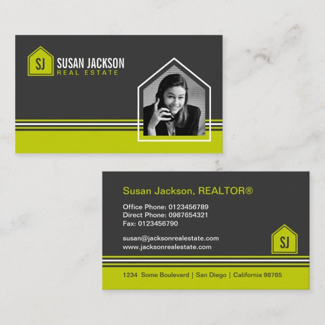 Real Estate Business Card with Photo (Front/Back)