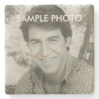 Real Estate Business Custom Headshot Stone Coaster