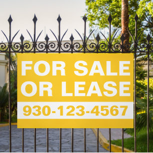 Real Estate Business Orange For Sale or Lease  Banner