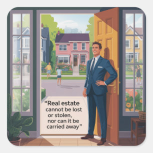 Real Estate Cannot Be Lost Or Stolen Square Sticker