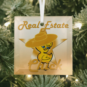 Real Estate Chick #10 Glass Tree Decoration