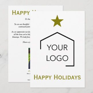 Real Estate Christmas Holiday Logo Luxury Unique Card