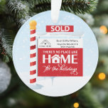 Real Estate Christmas Sold Sign Ornament<br><div class="desc">Sold sign Real Estate Christmas ornament is a fun and festive way to send holiday greetings to your clients. Matching Christmas cards are available. Customise with your logo and names.</div>