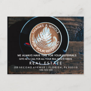 real estate Coffee referrals Announcement Postcard